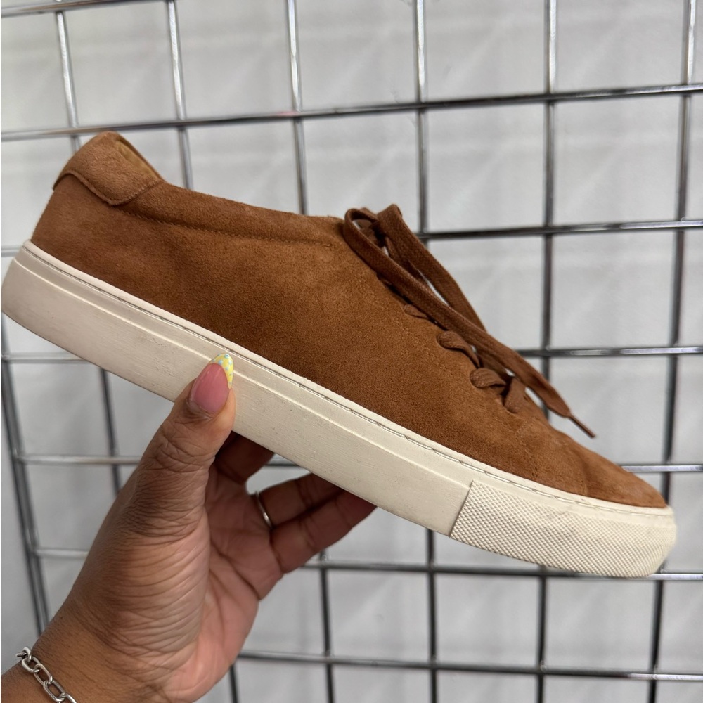 Polo Ralph Lauren Jermain II Brown Suede Sneakers Mens Size 7.5 Classic Luxe